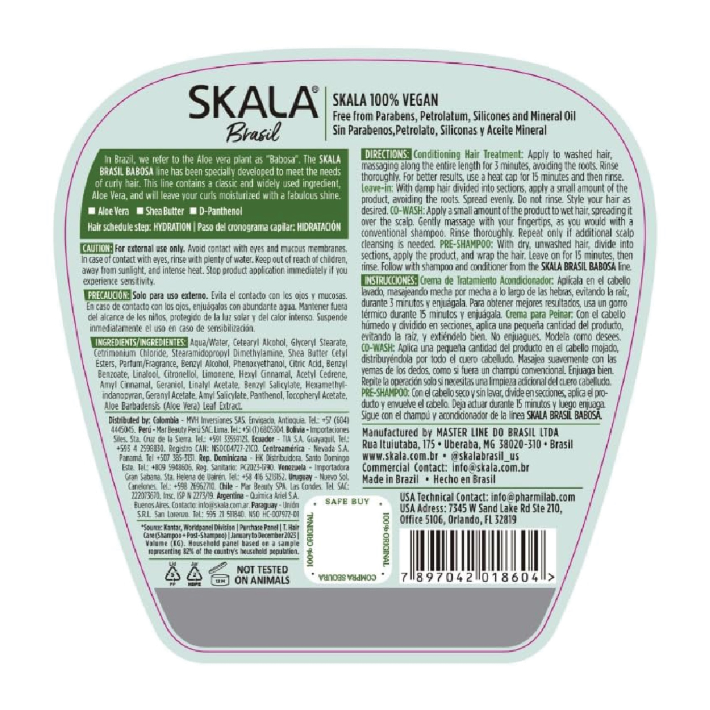 Skala Expert, Babosa Hair Treatment Conditioning Cream, Intensive moisturizing hair cream, 1000g