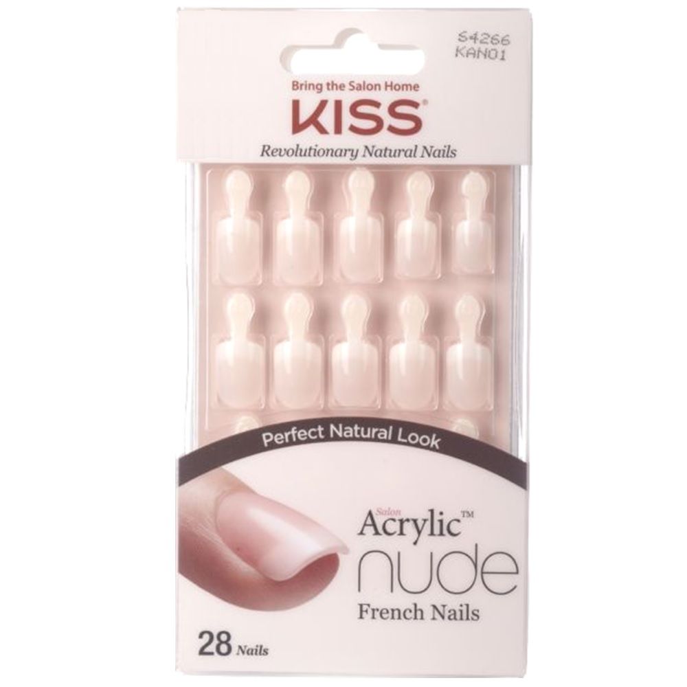 Kiss Salon Acrylic Nude French Nails 28's KAN01