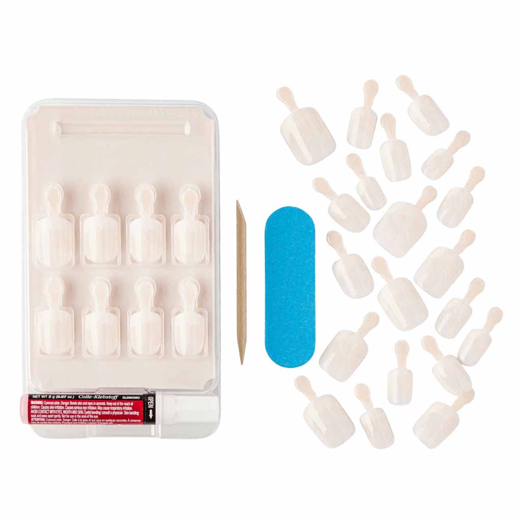 Kiss Salon Acrylic Nude French Nails 28's KAN01