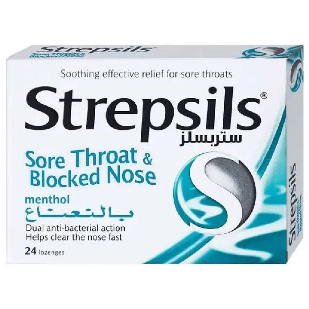 Strepsils Menthol Sore Throat Blocked Nose Lozenges 24pcs