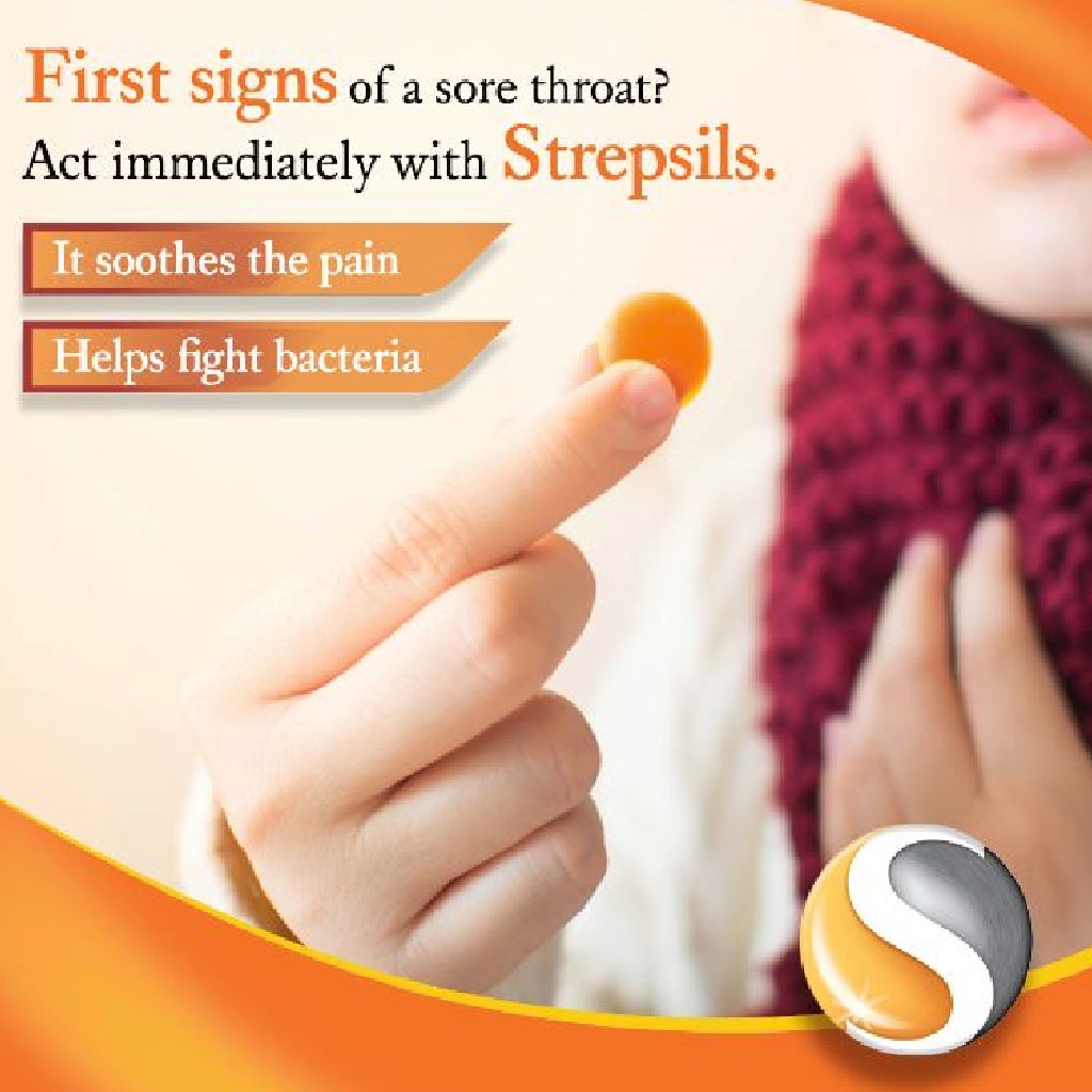 Strepsils Warm Ginger Sore Throat Lozenges, Pack of 16's