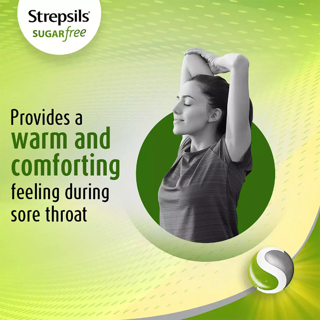 Strepsils, Lemon Sugar Free Lozenges, Soothing lemon flavored sugar-free throat lozenges, 36 lozenges