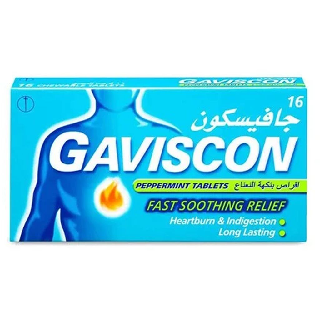 Gaviscon, Peppermint Tablets, Fast relief antacid for heartburn and indigestion