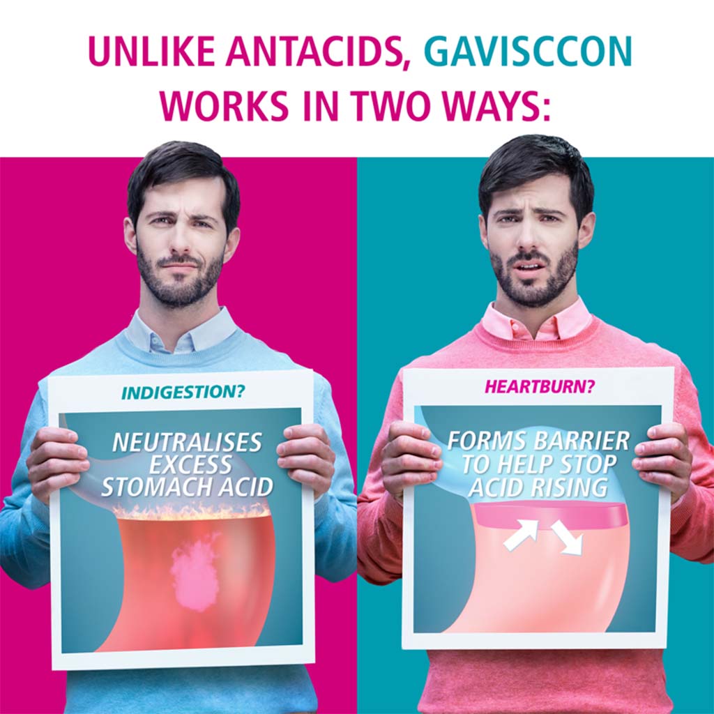 Gaviscon, Double Action Chewable Tablets Mint Flavour, Relief for indigestion and heartburn, 32 tablets