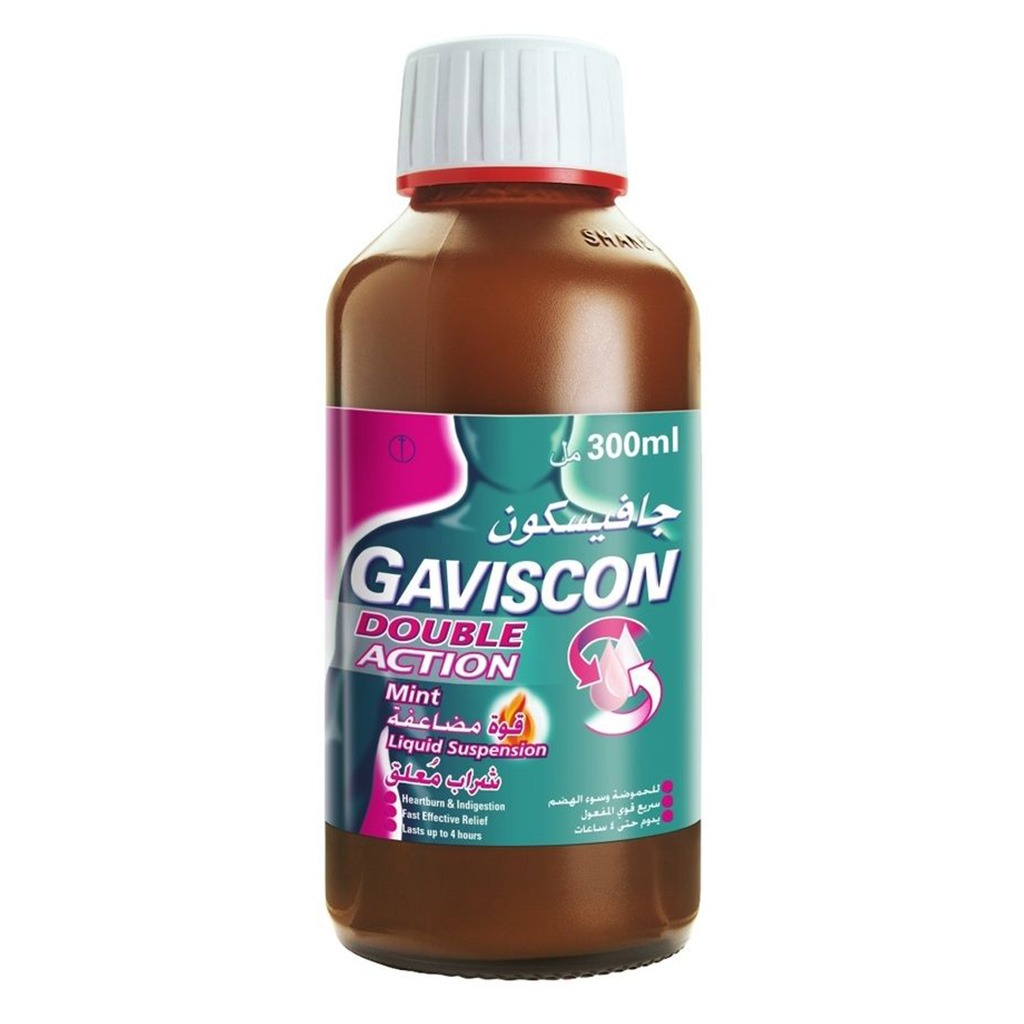 Gaviscon Double Action Liquid For Indigestion And Heartburn Mint Flavour 300ml