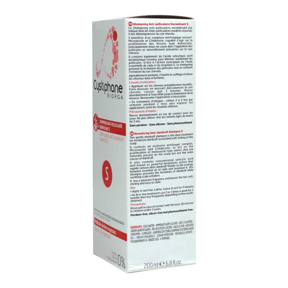 Biorga, Cystiphane Antidandruff Shampoo S, Shampoo for dandruff and scalp care, 200ml