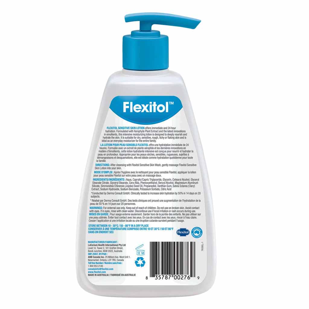 Flexitol, Sensitive skin lotion, Soothing moisturizer for irritated skin, 250ml