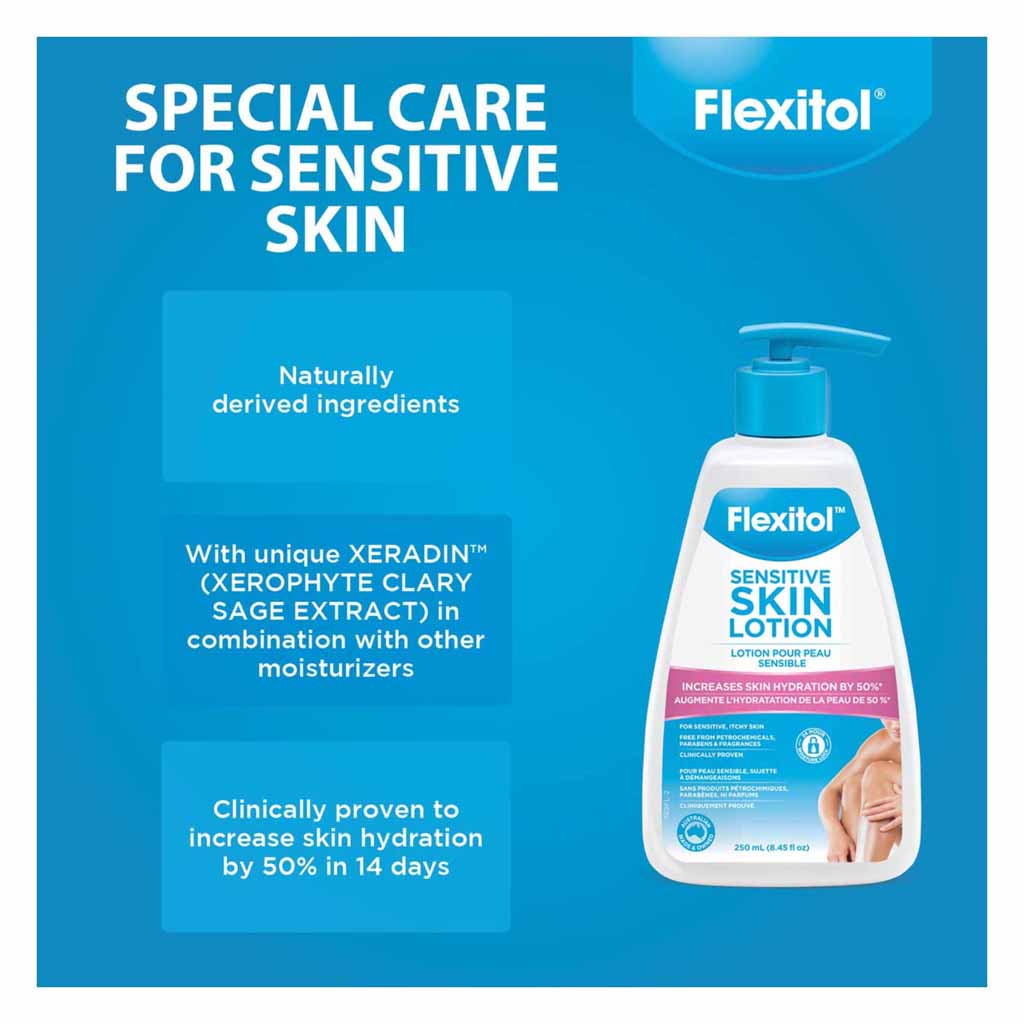 Flexitol, Sensitive skin lotion, Soothing moisturizer for irritated skin, 250ml