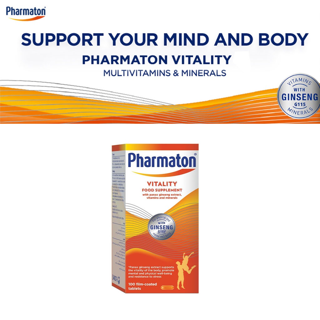 Pharmaton, 40mg Capsules, Multivitamin supplement for energy and vitality, 100 capsules