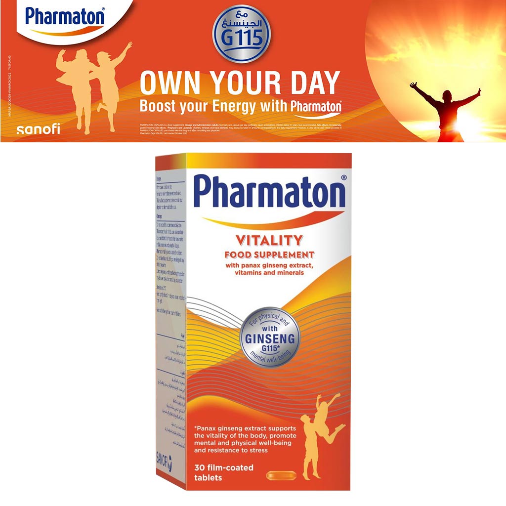 Pharmaton, 40mg Capsules, Multivitamin supplement for energy and vitality, 100 capsules