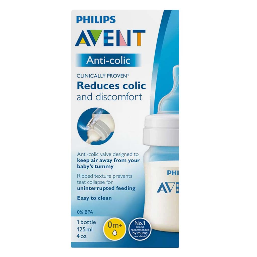 Philips Avent, Anti-Colic Air Free Baby Feeding Bottle 0+ Months, Anti-colic baby bottle for feeding newborns, 125ml