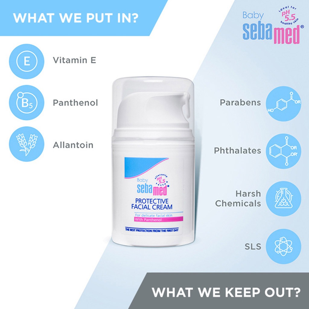 Sebamed, Baby protective facial cream, Gentle cream for baby’s sensitive facial skin, 50 ml