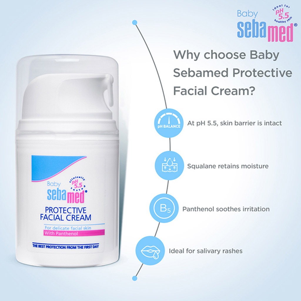 Sebamed, Baby protective facial cream, Gentle cream for baby’s sensitive facial skin, 50 ml