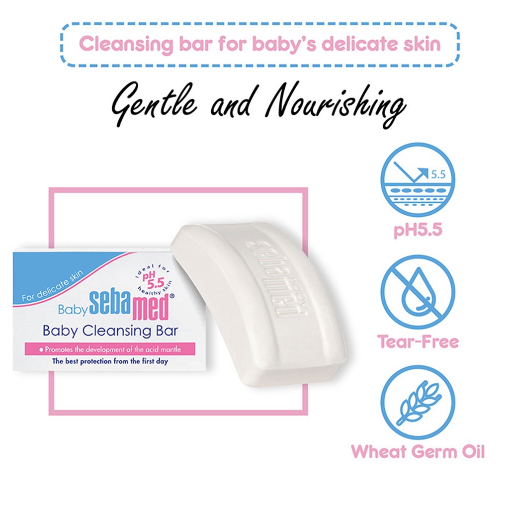 Sebamed, Baby Cleansing Bar, Gentle cleansing bar for baby skin, 100g