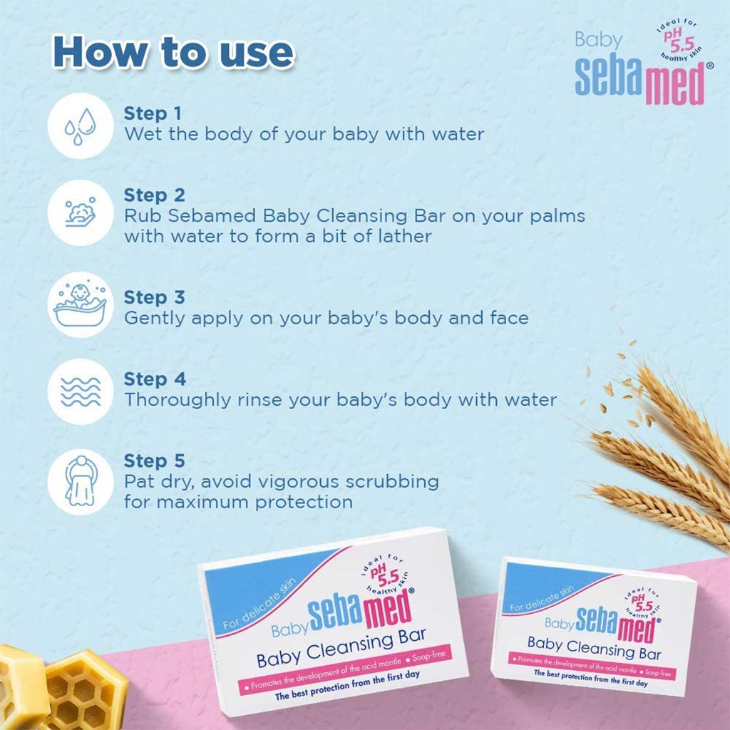 Sebamed, Baby Cleansing Bar, Gentle cleansing bar for baby skin, 100g