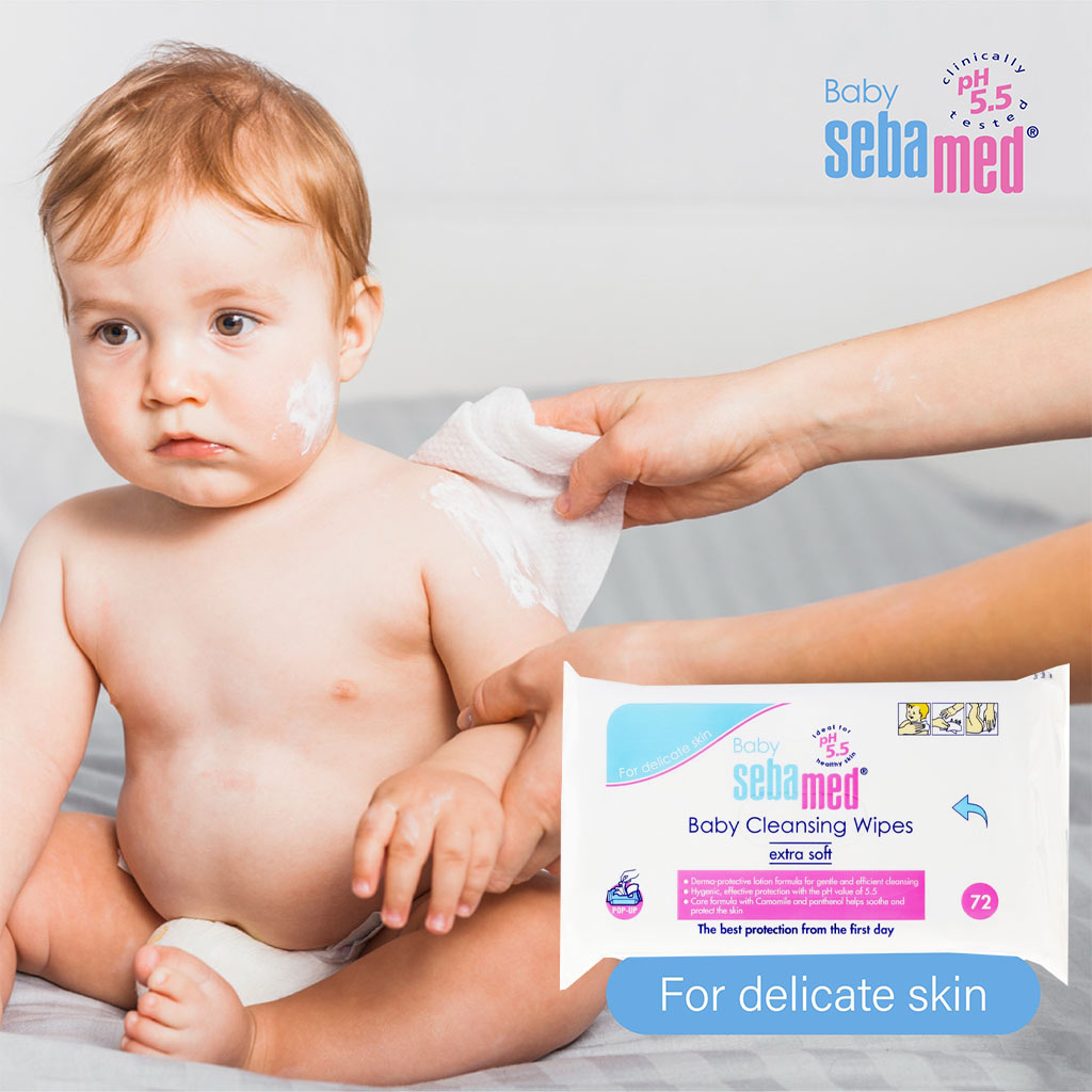 Sebamed, Baby cleansing wipes, Soft wipes for gentle baby skin cleansing, 72 pcs