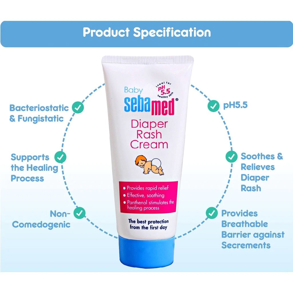 Sebamed, Baby diaper rash cream, Protective cream to soothe diaper rash, 100 ml