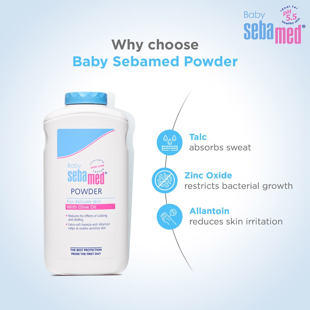Sebamed, Baby powder, Gentle absorbent powder for baby skin care, 200 g