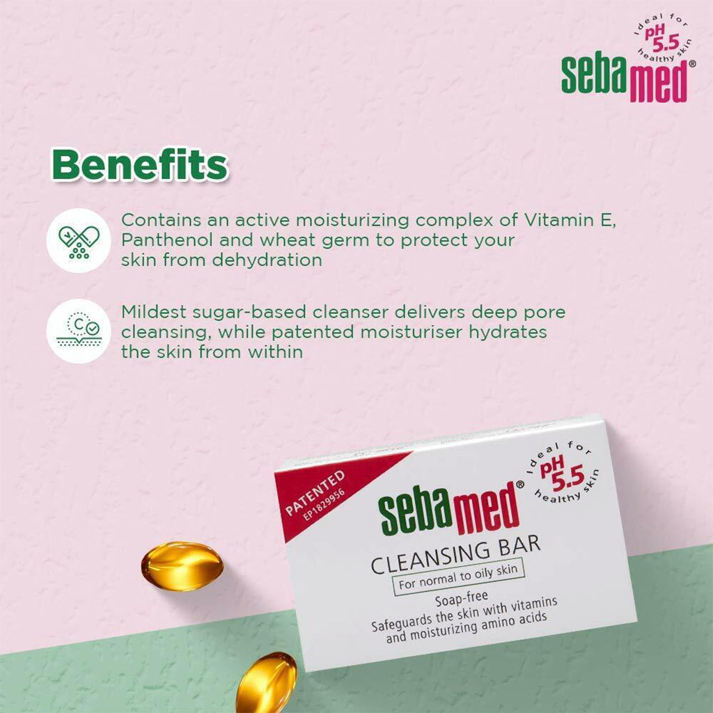 Sebamed, Cleansing bar, Gentle soap for sensitive and dry skin, 100g