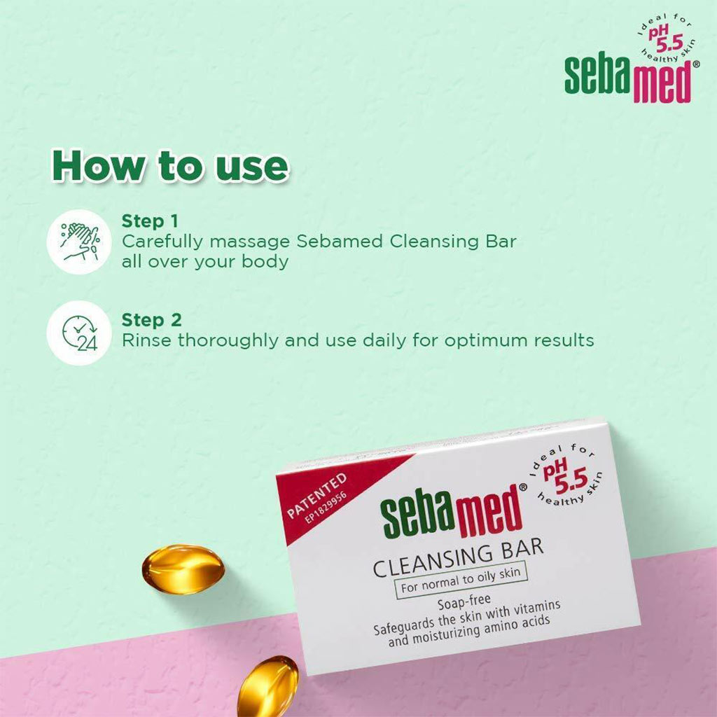 Sebamed, Cleansing Bar, pH balanced cleansing bar for sensitive skin, 150g