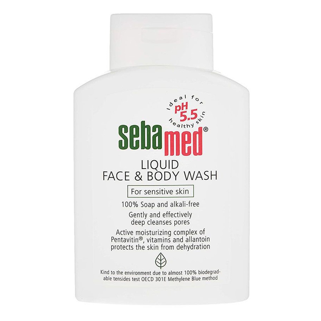 Sebamed, Liquid face and body wash, Gentle cleanser for sensitive skin, 200ml