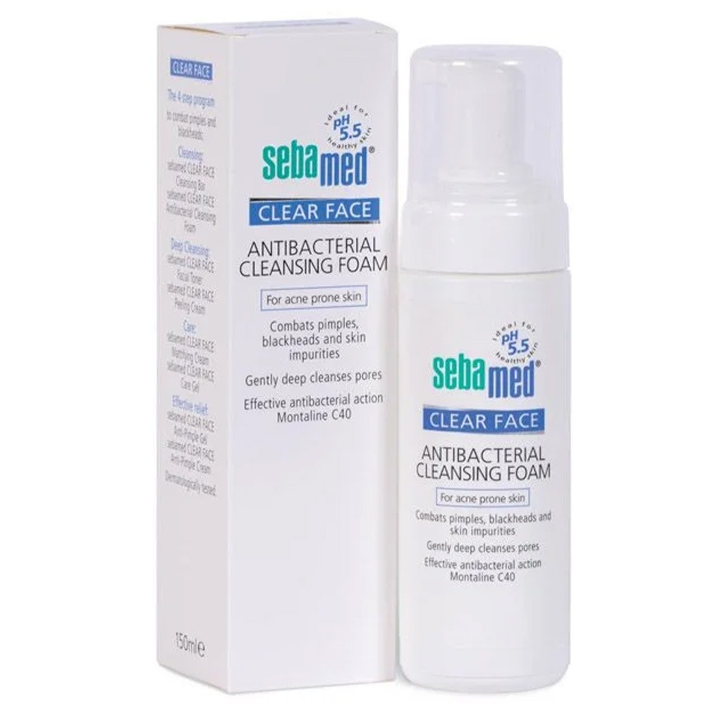 Sebamed, Clear Face Antibacterial Cleansing Foam, Facial cleansing foam for acne-prone skin, 150ml