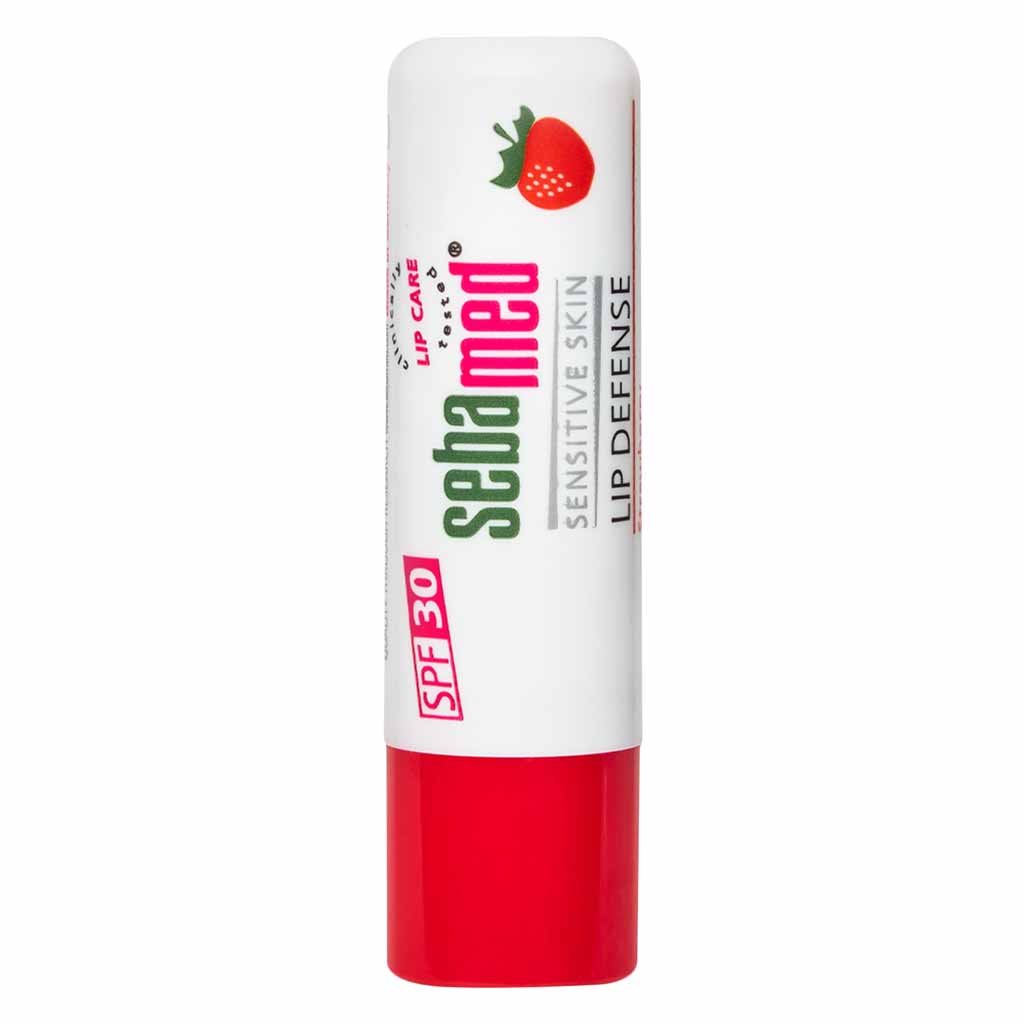 Sebamed, Strawberry Lip Defense Balm SPF30, Protective lip balm with sun protection, 4.8g