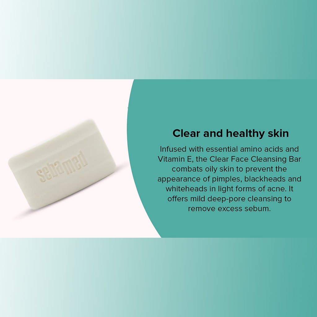 Sebamed, Clear Face Cleansing Bar, Soap-free cleansing bar for acne-prone skin, 100g