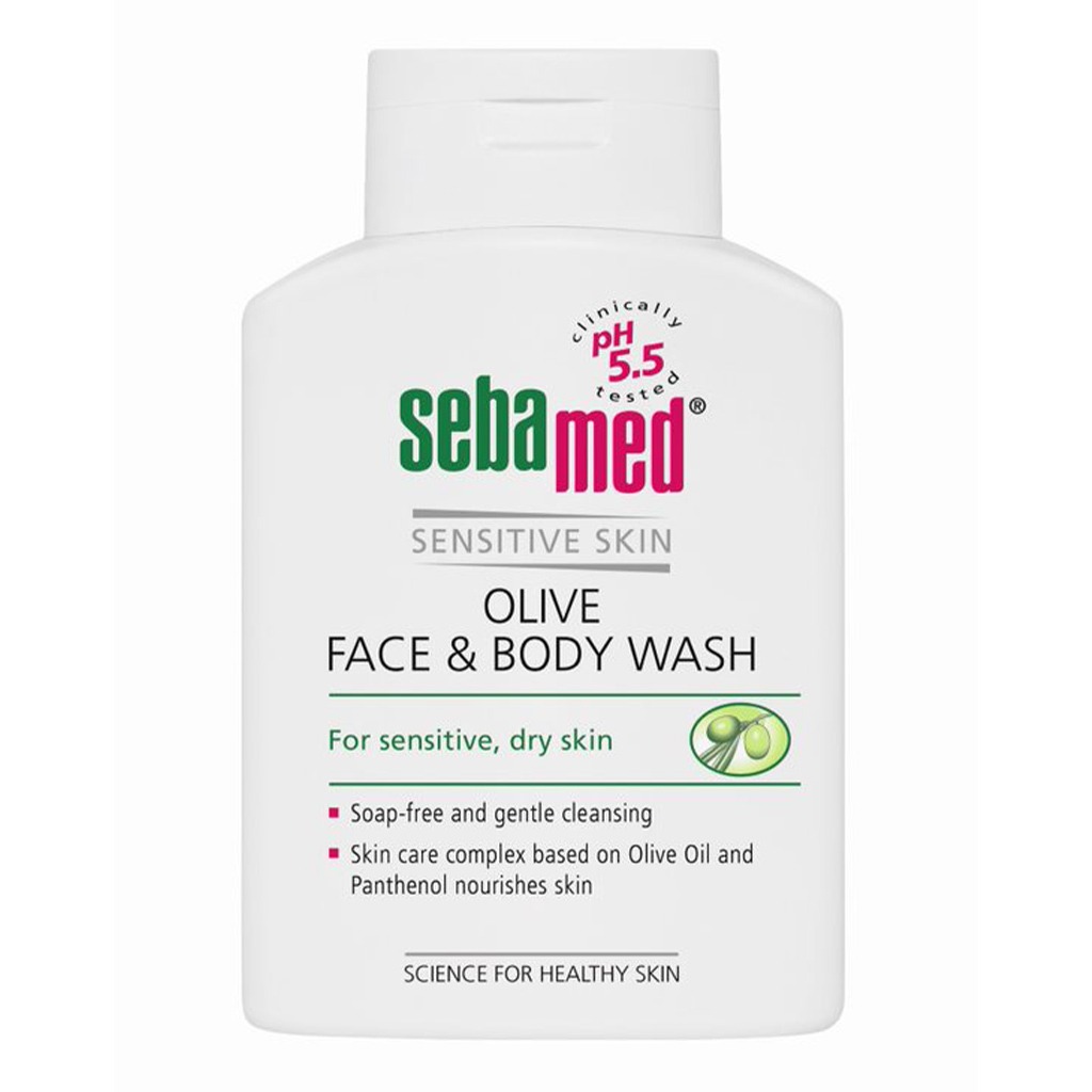 Sebamed, Olive Face & Body Wash, Gentle cleansing wash with olive extract for face and body, 200ml