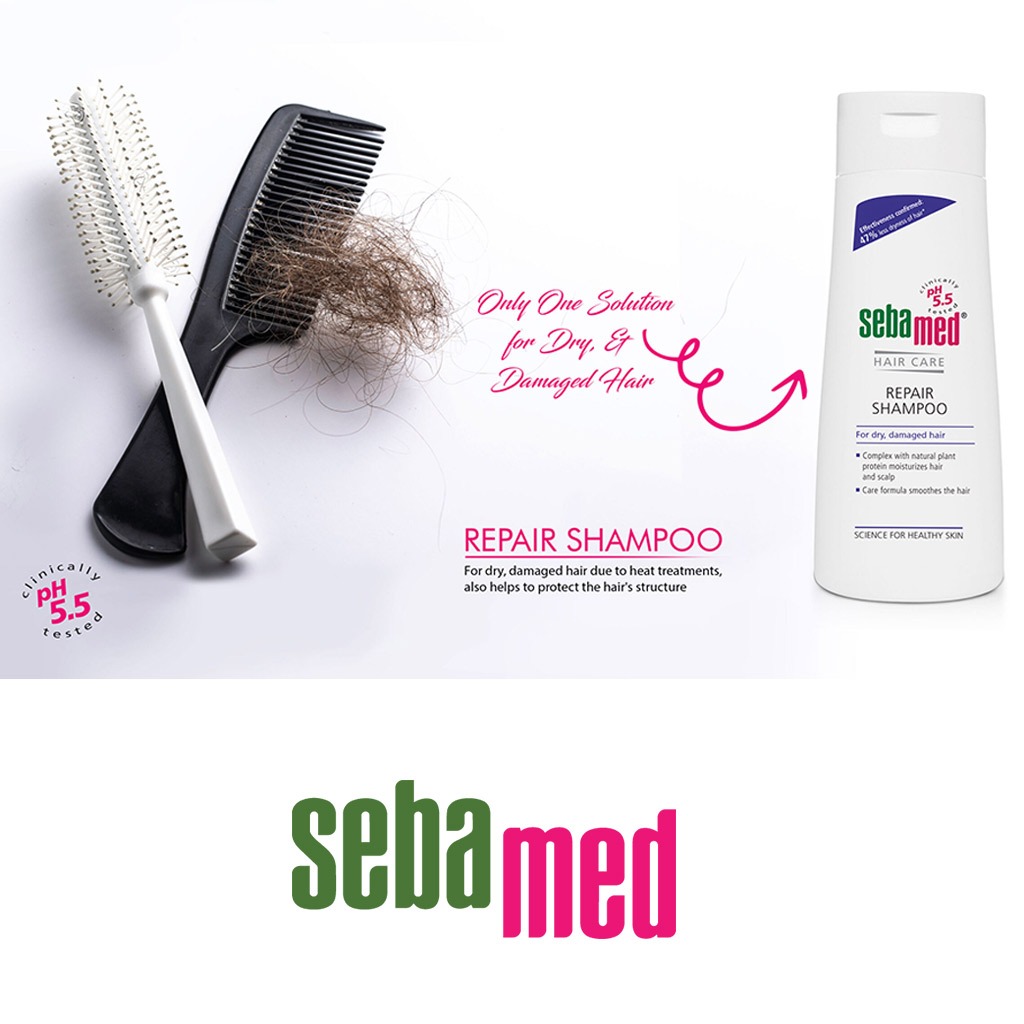 Sebamed, Hair Repair Shampoo, Repairing shampoo for damaged hair, 200ml