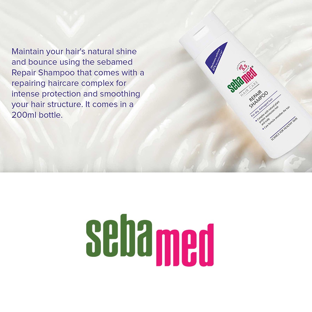 Sebamed, Hair Repair Shampoo, Repairing shampoo for damaged hair, 200ml