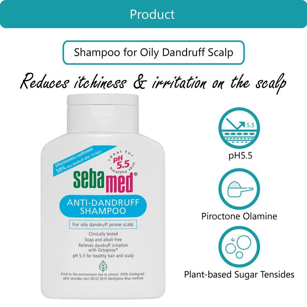 Sebamed, Antidandruff Shampoo, Gentle shampoo for dandruff control, 200 ml