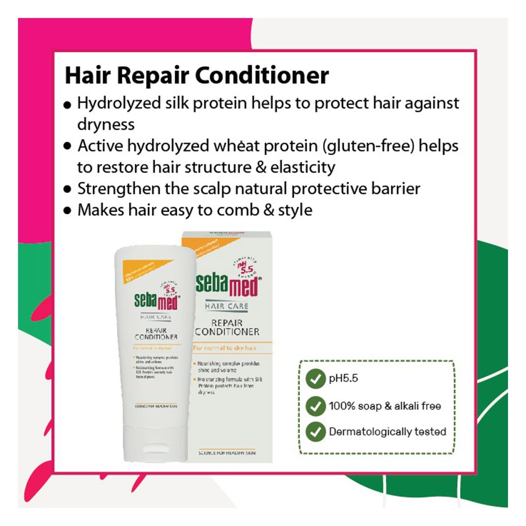 Sebamed, Hair Care Repair Conditioner, Conditioner for damaged hair repair, 200ml