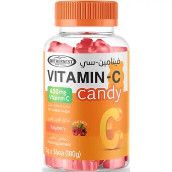 Mothernest, Vitamin C 400mg Raspberry Gummies, Immune support vitamin gummies, 36 gummies