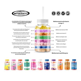 Mothernest, Vitamin C 400mg Raspberry Gummies, Immune support vitamin gummies, 36 gummies