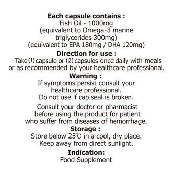 MotherNest, Omega-3 fish oil capsules, Supports heart and brain health, 60 capsules