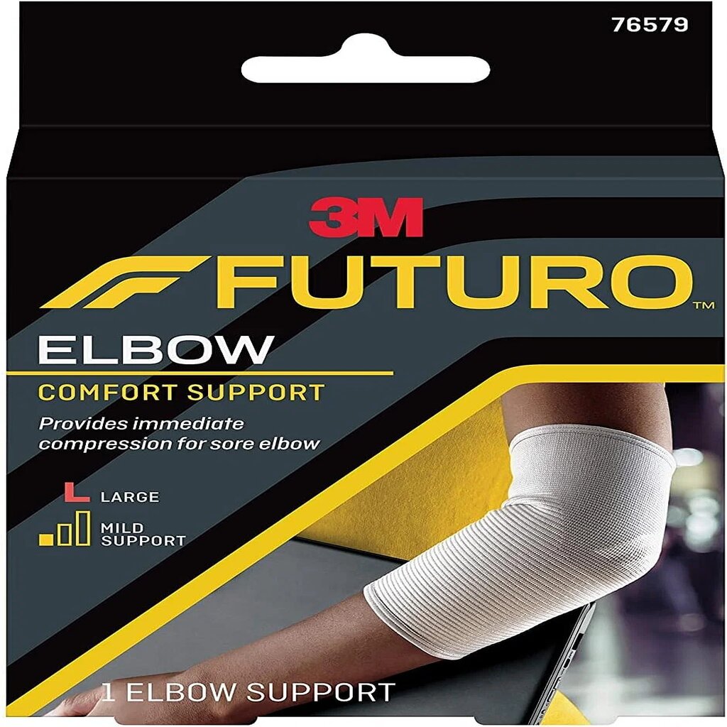 Futuro, Comfort Lift Elbow Support, Adjustable elbow support for joint stability, Large