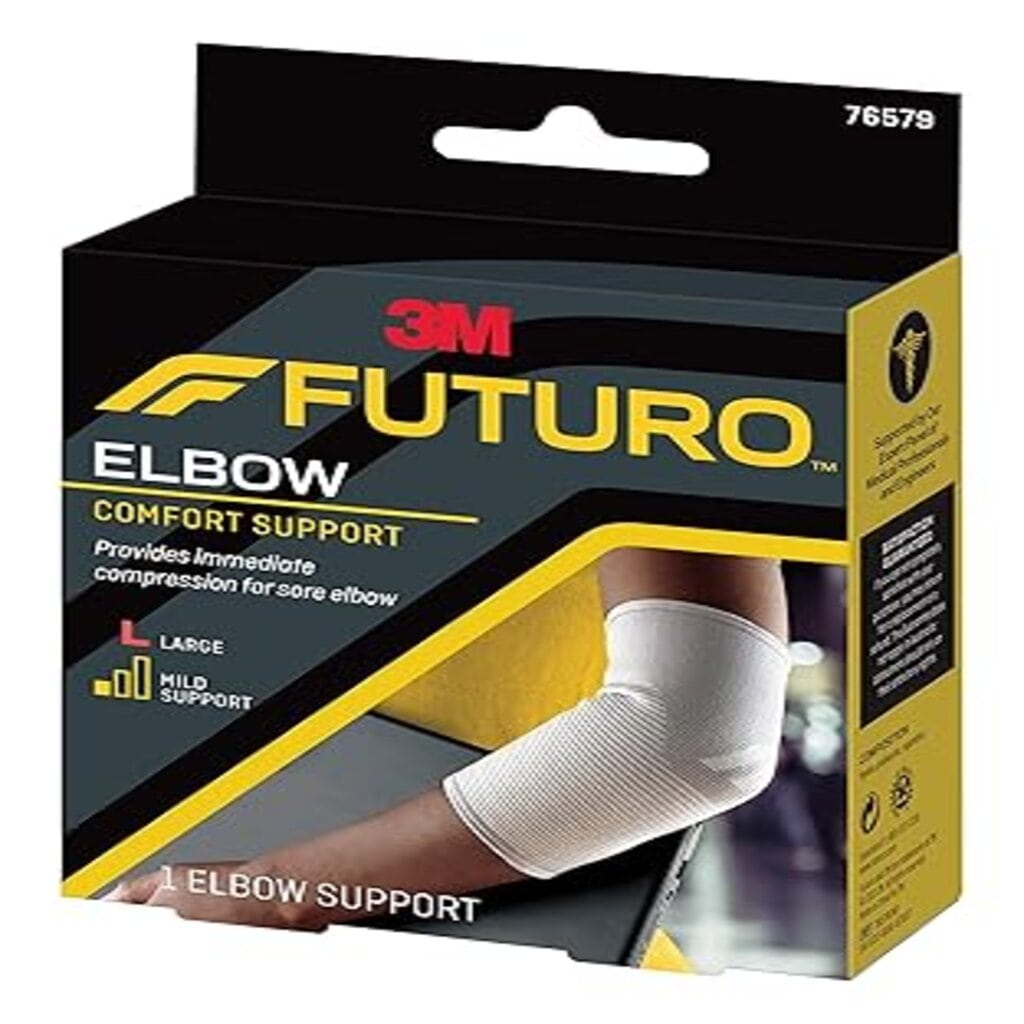 Futuro, Comfort Lift Elbow Support, Adjustable elbow support for joint stability, Large