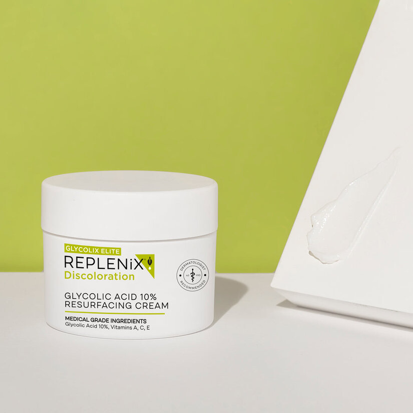 Replenix, Glycolic acid 10% resurfacing cream, Exfoliating cream for smoother skin texture