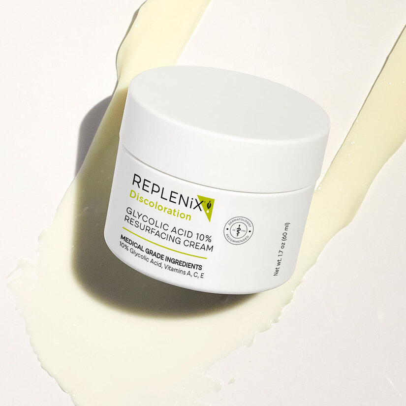Replenix, Glycolic acid 10% resurfacing cream, Exfoliating cream for smoother skin texture