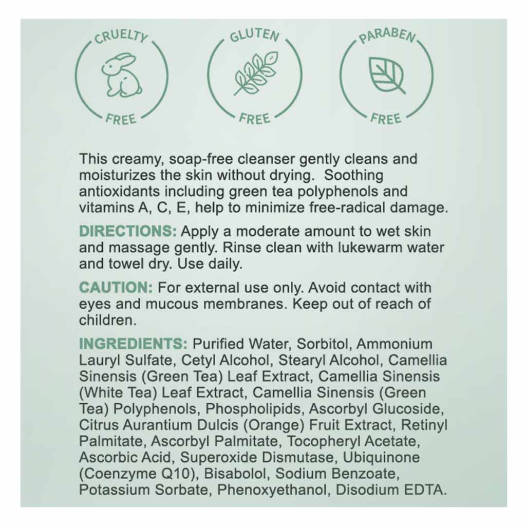 Replenix, Sensitive Green Tea Gentle Soothing Cleanser, Soothing facial cleanser for sensitive skin, 200ml