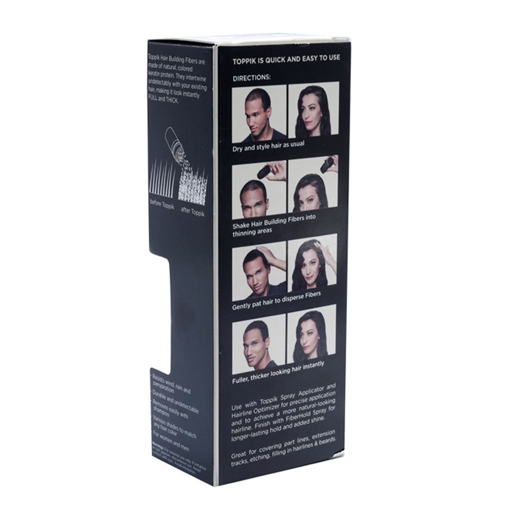 Toppik, Hair Building Fibers Dark Brown, Natural hair thickening fibers, 12 g