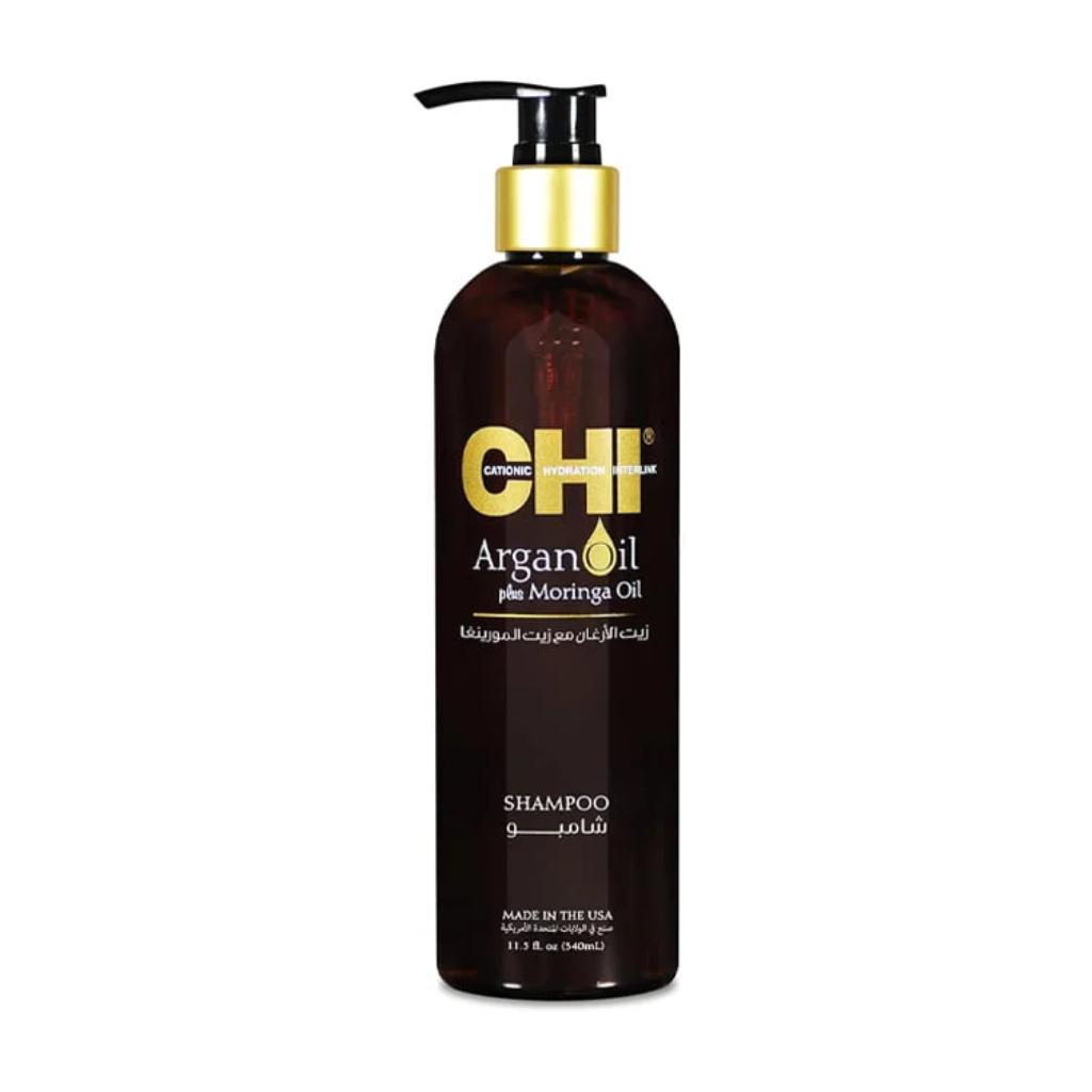 Chi, Argan Oil Plus Moringa Oil Shampoo, Nourishing shampoo with argan and moringa oils for hydration, 340 ml