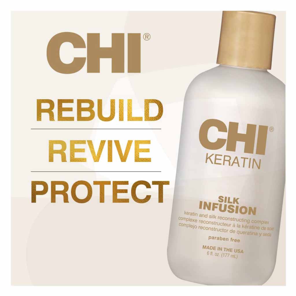 Chi, Keratin Silk Infusion Hair Serum, Smoothing and strengthening hair serum with keratin, 177 ml