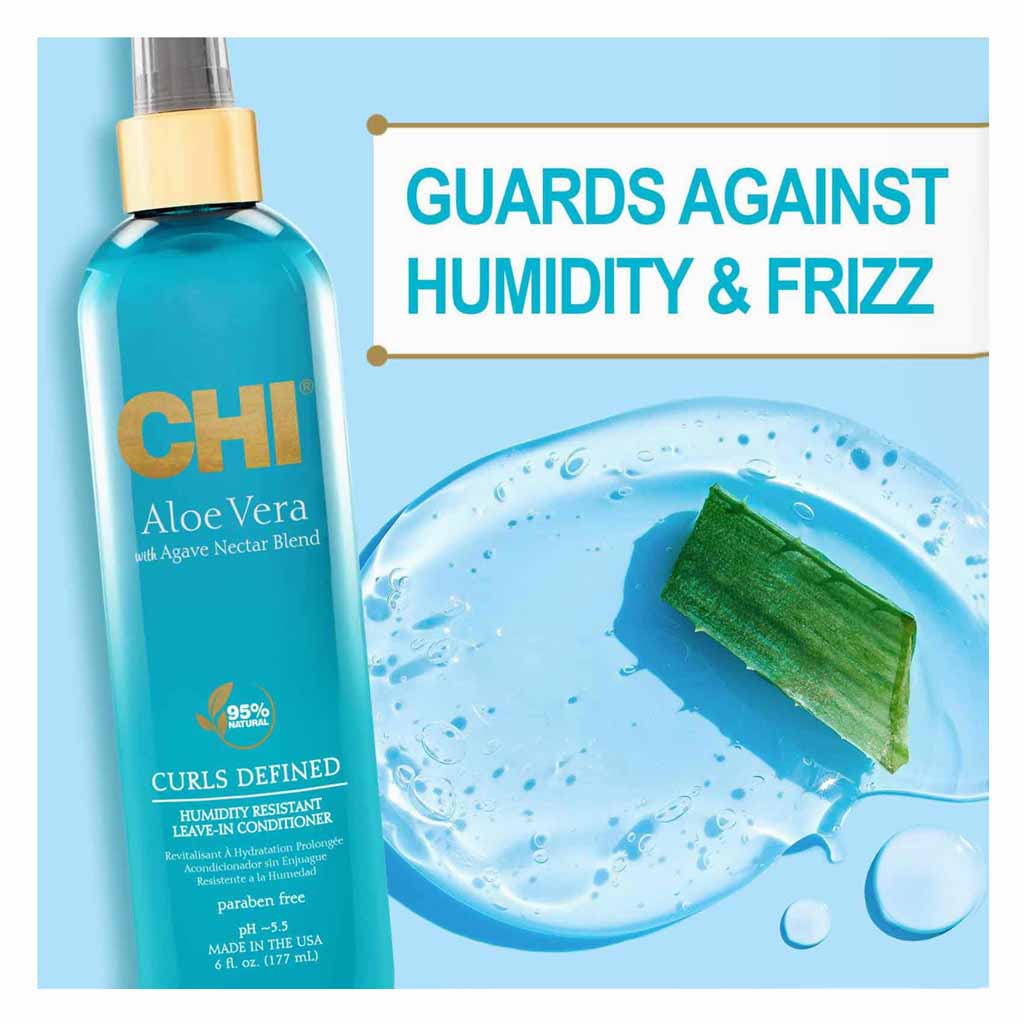 Chi, Aloe Vera with Agave Nectar Blend Humidity Resistant Leave-In Conditioner, Moisturizing leave-in conditioner for humidity control, 177ml