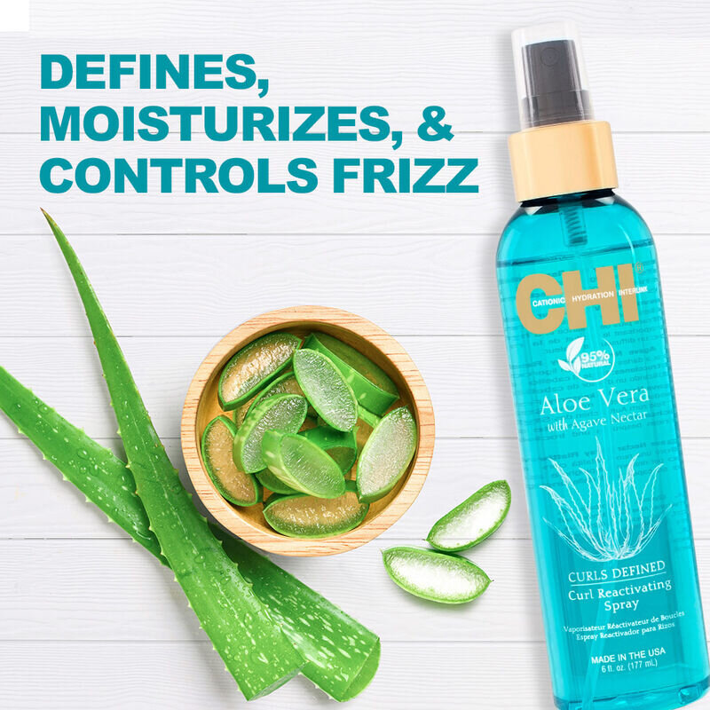 Chi, Aloe Vera Curl Reactivating Spray, Hydrating spray to refresh and define curls, 177 ml