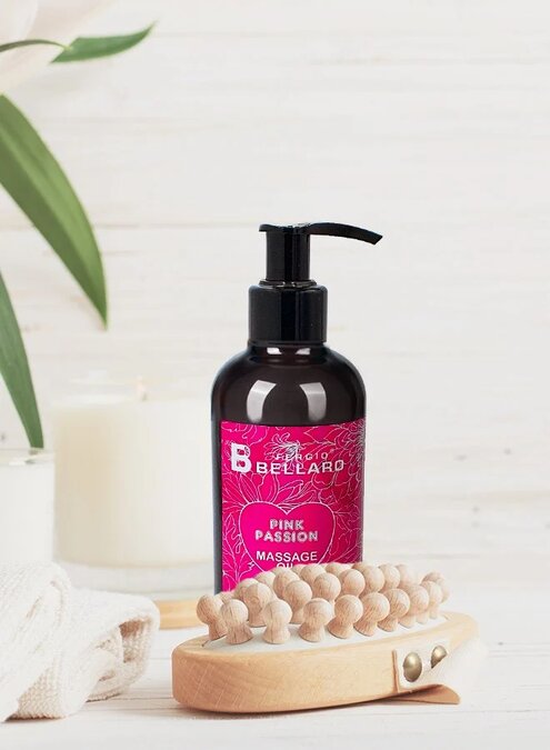 Fergio Bellaro, Massage Oil Pink Passion, Relaxing aromatic massage oil, 200ml