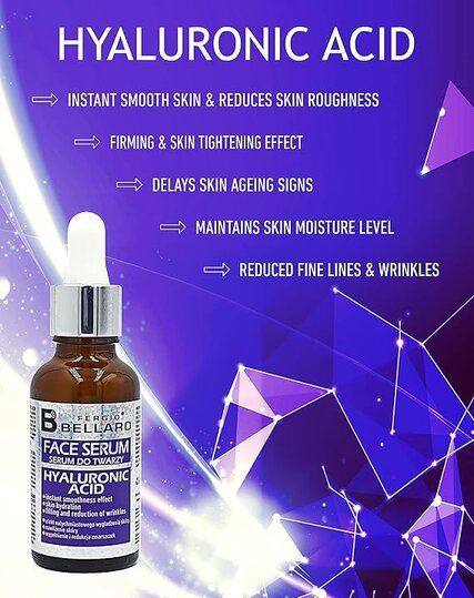 Fergio Bellaro, Hyaluronic Acid Face Serum, Hydrating serum with hyaluronic acid, 30ml