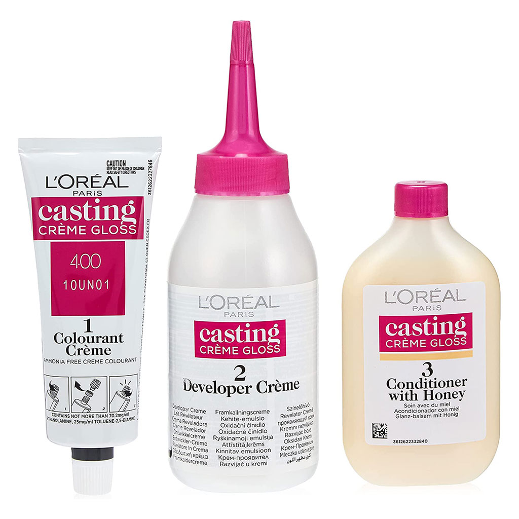 L’Oréal, Casting Crème Gloss Semi-Permanent Conditioning Hair Color, Ammonia-free semi-permanent hair color, 400 Brown Kit
