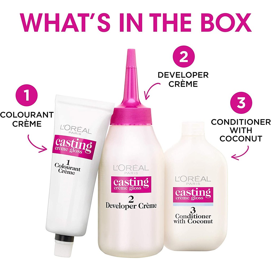 L’Oréal, Casting Crème Gloss Semi-Permanent Conditioning Hair Color, Ammonia-free semi-permanent hair color, 500 Light Brown Kit